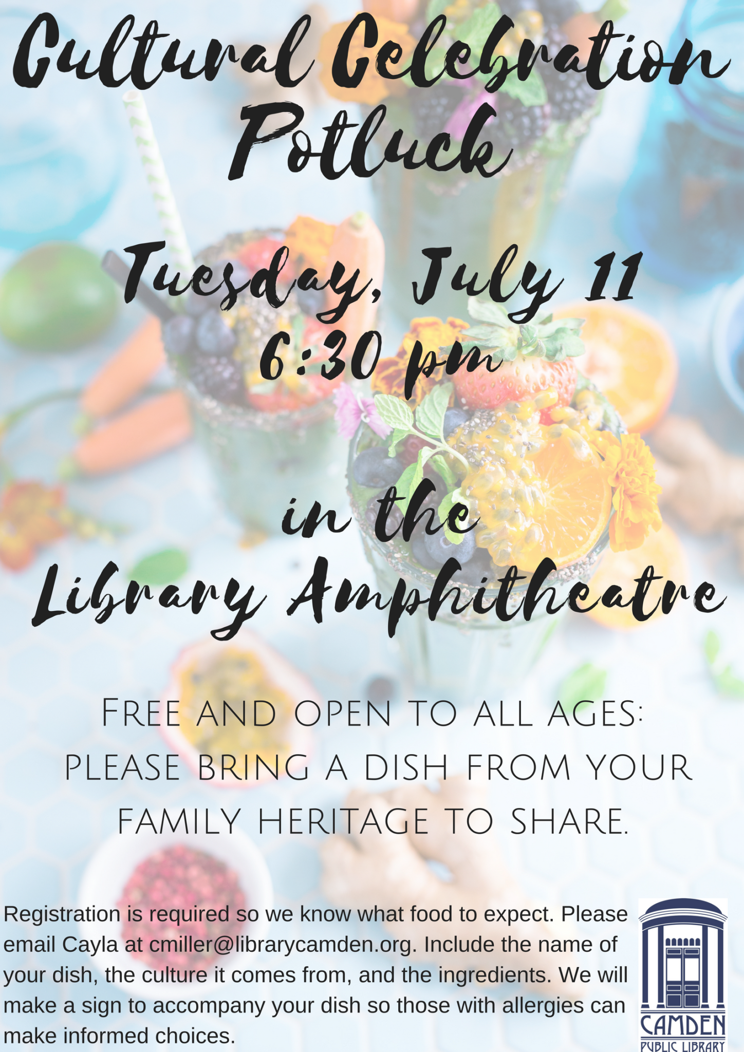 Cultural Celebration Potluck Camden Public Library