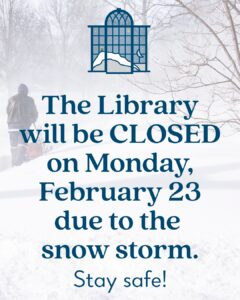 Library closed due to snow