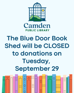 Blue Door Book Shed Closed on 9/29