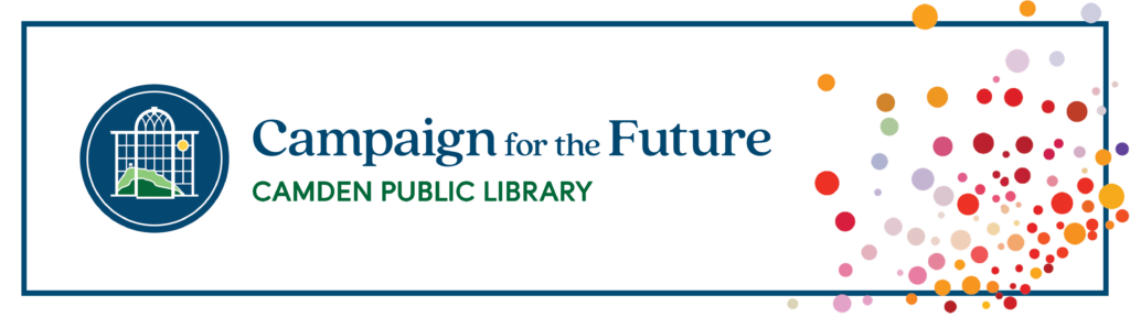 Campaign for the Future banner with dark blue logo and dots array