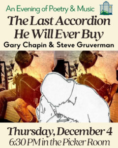 Thursday, 12/4: Poetry, Accordion, and Bass Clarinet!