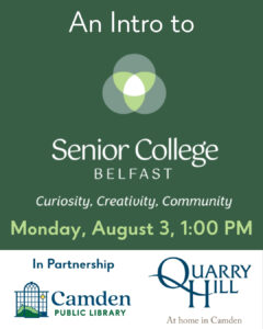 Monday, 8/3: An Intro to Belfast Senior College