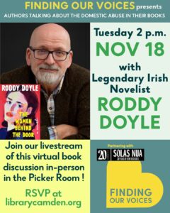 Livestream: Finding Our Voices Book Discussion with Roddy Doyle – RSVP here