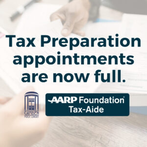 Appointments Full – Free Tax Preparation Available at the Camden Public Library